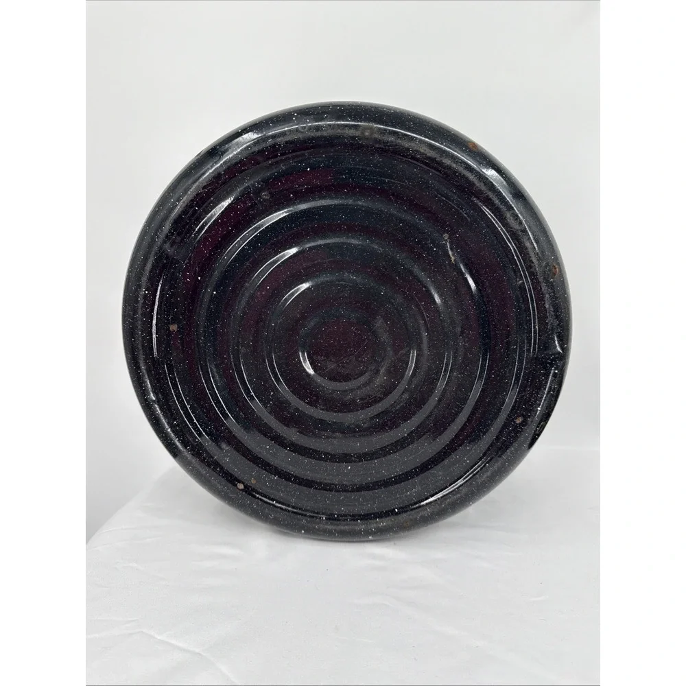 Speckled Black Enamel Graniteware Stock Pot With Lid Steamer 21 Qt  XLG Vintage